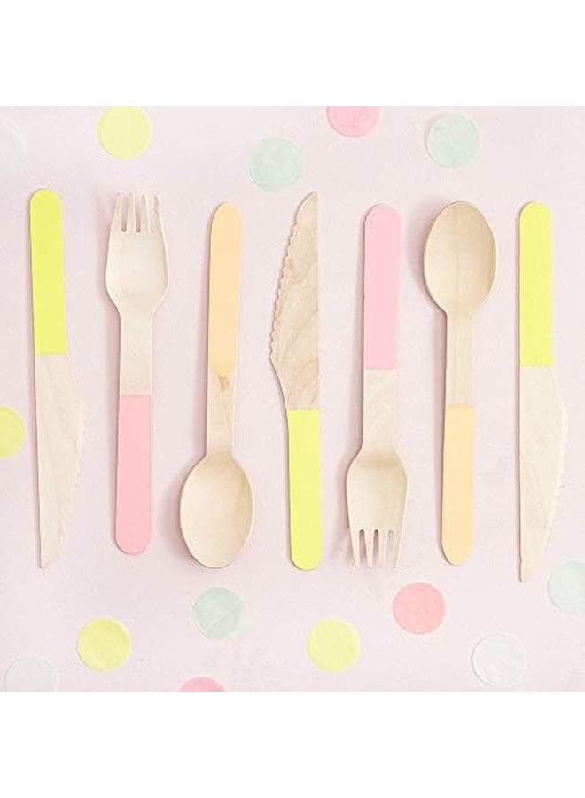 Meri Meri Neon Wooden 24 Pieces Cutlery Set - Image 3