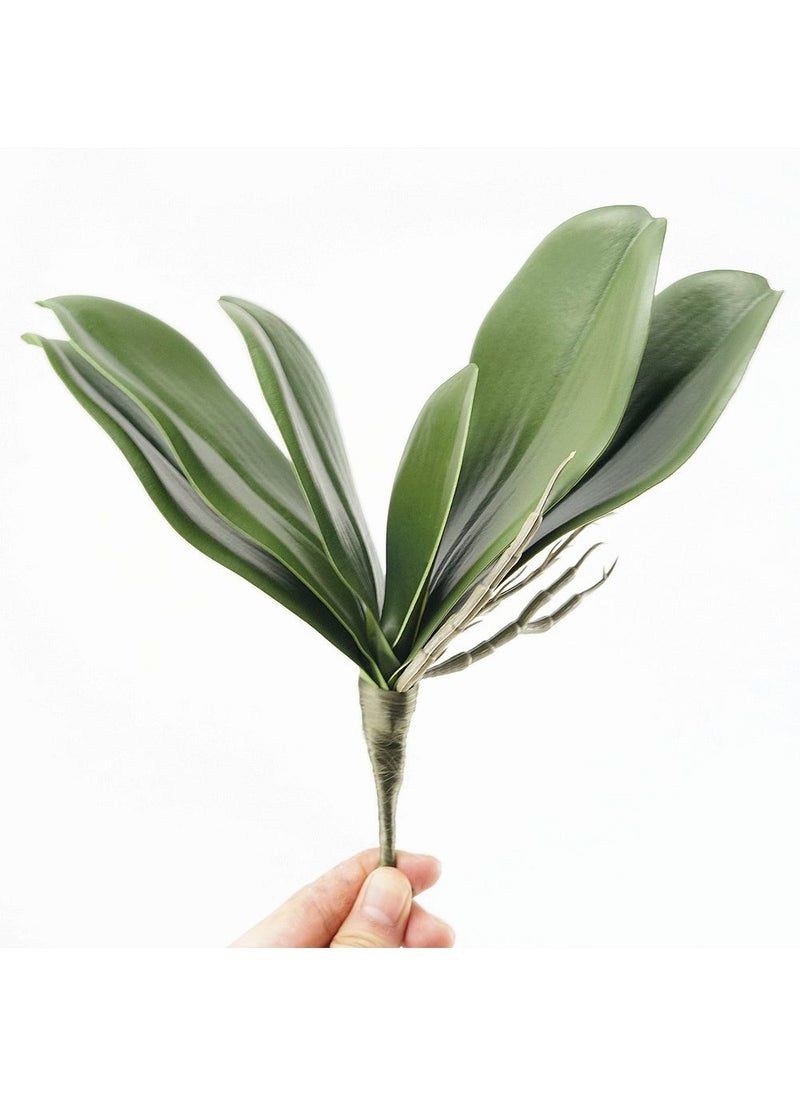 Generic 1 x 5 pcs PU Orchid Leaves Artificial Wedding Home Decor PU large 6 pieces 
