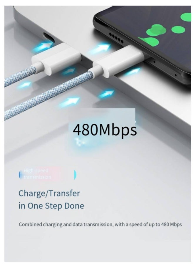 Fast charging cable for USB-C interface tablet phones (silver gray, 1.5 meters) - Image 3