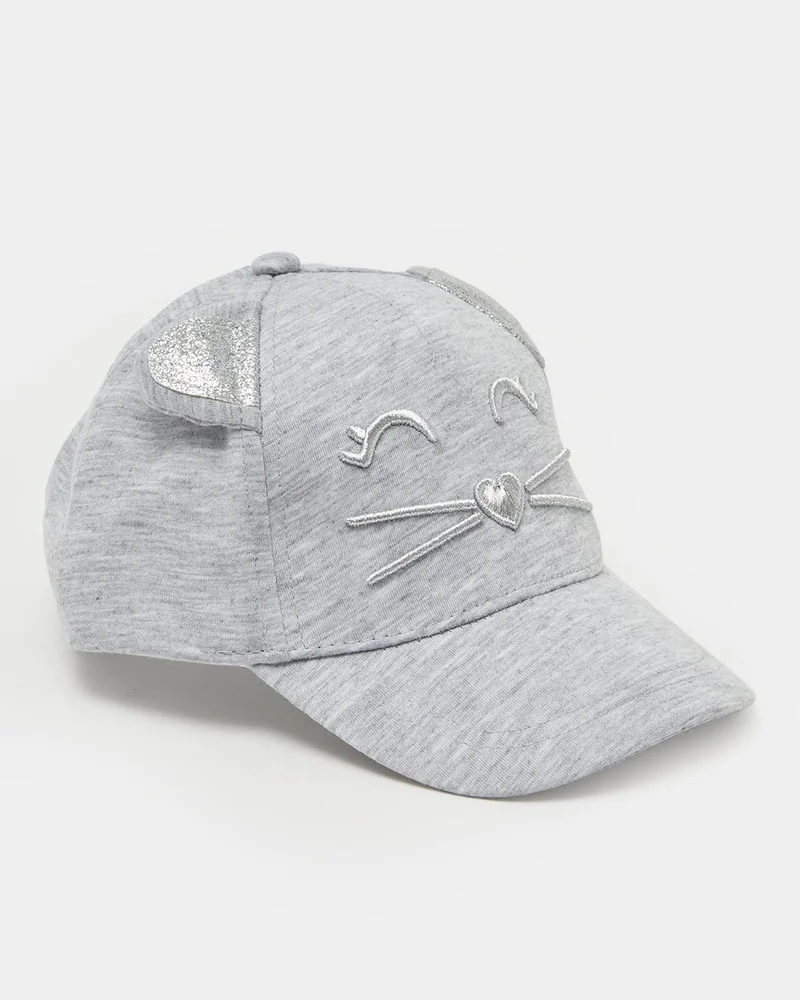 REDTAG Girls Grey Embellished Cap