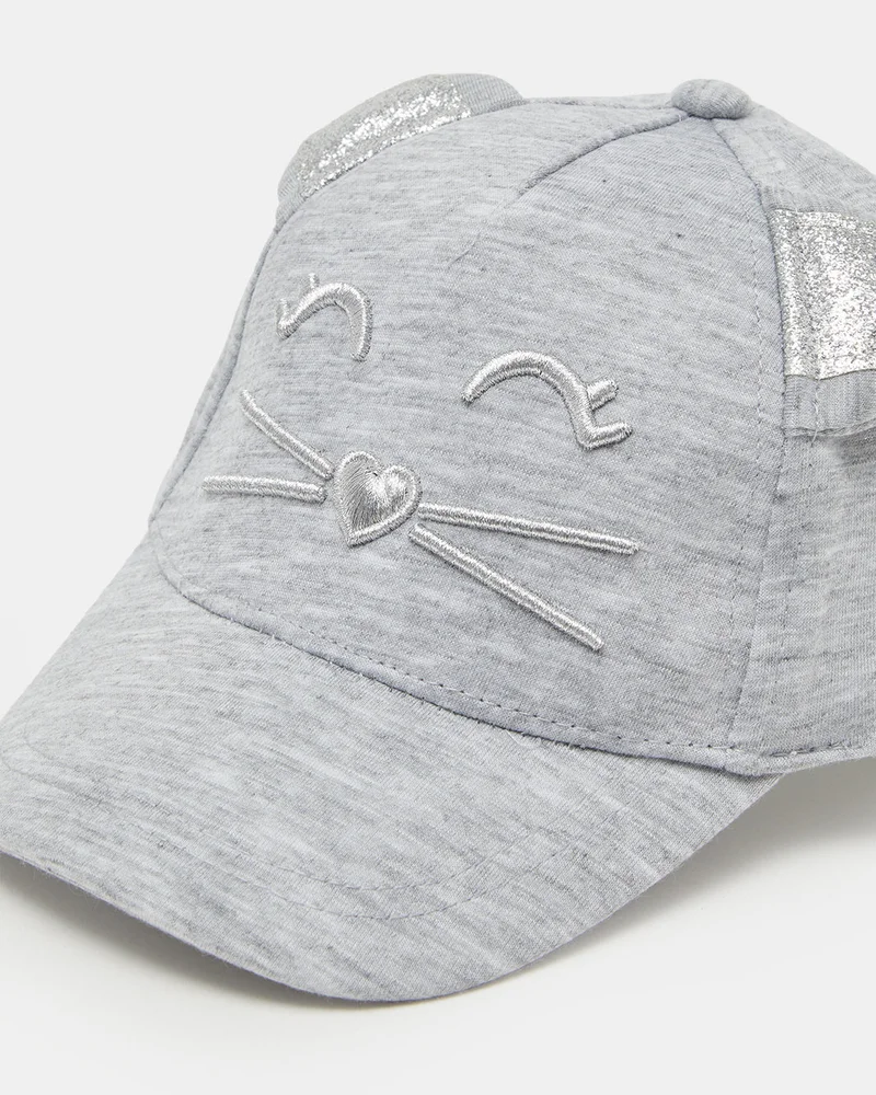 REDTAG Girls Grey Embellished Cap