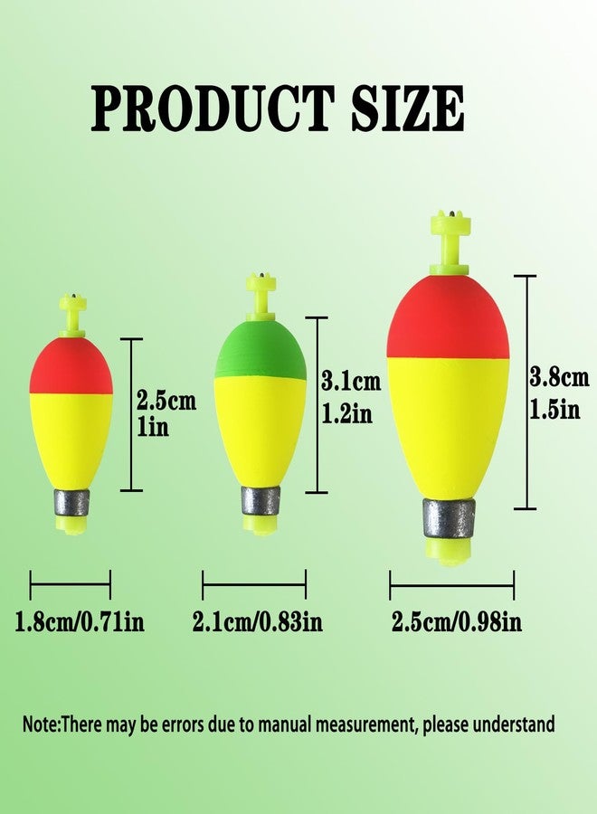 Bombite Fishing Bobbers Floats,10 Packs Weighted Bobbers for Fishing Foam Snap-on Fishing Floats Ball Oval Slip Bobbers for Fishing Bluegill Crappie Panfish Bass Trout Oval-Shape 1.2 in - Image 3