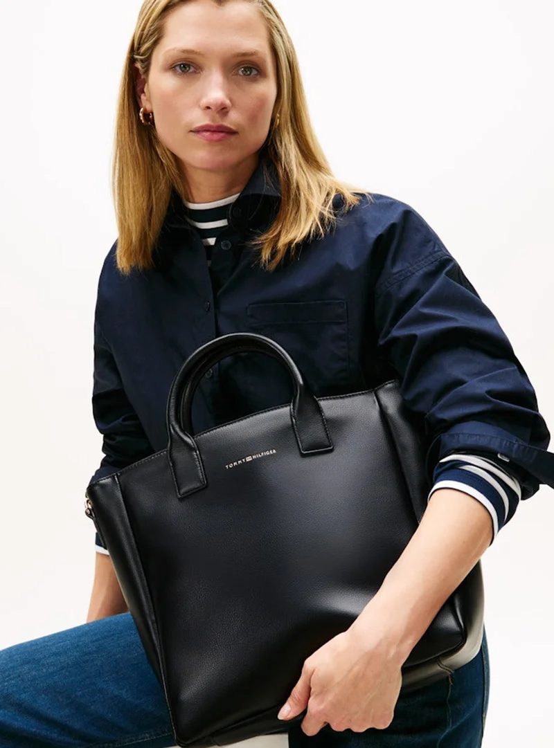 Tommy Hilfiger black Casual Logo Webbing Crossbody Tote Bag for Women | Best Price UAE