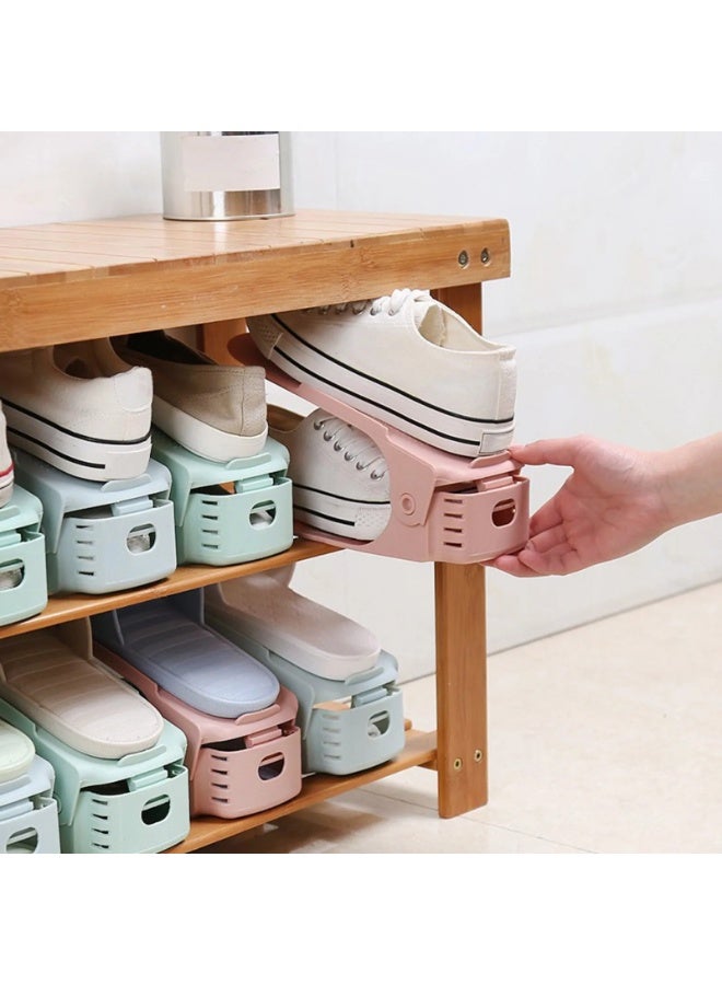 6-Piece Shoe Slots Organizer Shoe Stacker,White - Image 4