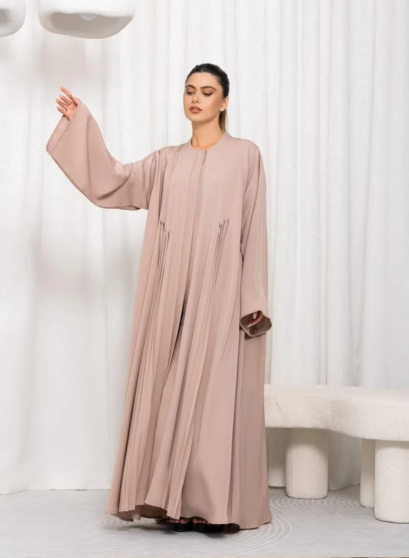 Nikias Nikias Dusty Pink Nida Pleated Abaya