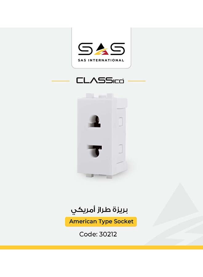 ساس بريزه فيشه SAS كلاسيكو طراز امريكى 16 امبير CLA 30212 عاجى