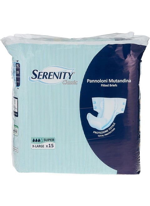 Serenity Classic Fitted Briefs (Super) Extra Large-15's