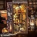 HAIMST Book Nook Kit DIY Miniature House Kit with Dust Cover LED Light 3D Wooden Puzzle Bookends Crafts Bookshelf Decoration Gift for Adults and Teens Magic Night - Image 4