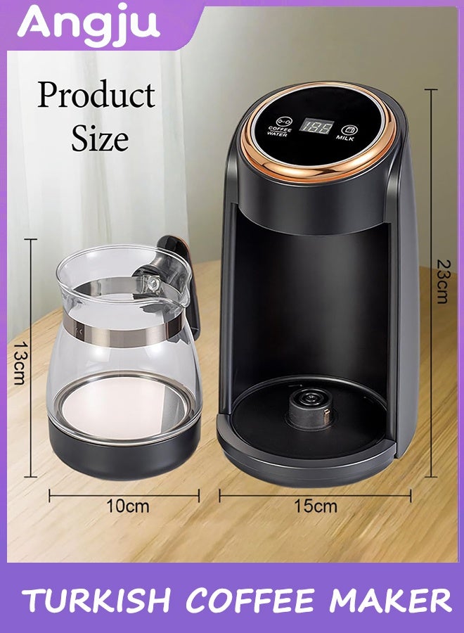 Angju Turkish Coffee Maker, Portable Electric Glass Turkish Coffee Pot with Display Screen, Turkish Coffee Machine & Hot Drinks & Heating Milk, Automatic Coffee Pot Office and Travel - Image 3