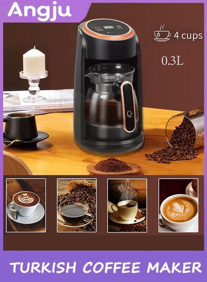 Angju Turkish Coffee Maker, Portable Electric Glass Turkish Coffee Pot with Display Screen, Turkish Coffee Machine & Hot Drinks & Heating Milk, Automatic Coffee Pot Office and Travel - Image 4