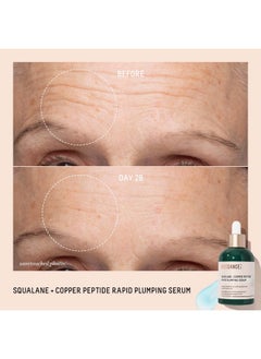 BIOSSANCE Biossance Squalane + Copper Peptide Rapid Plumping Serum - Face Serum for All Skin Types - Visibly Plumping + Firming Skin, Fine Lines + Wrinkles, Vegan Copper Peptides, Hyaluronic Acid - 1.69oz  - Image 3