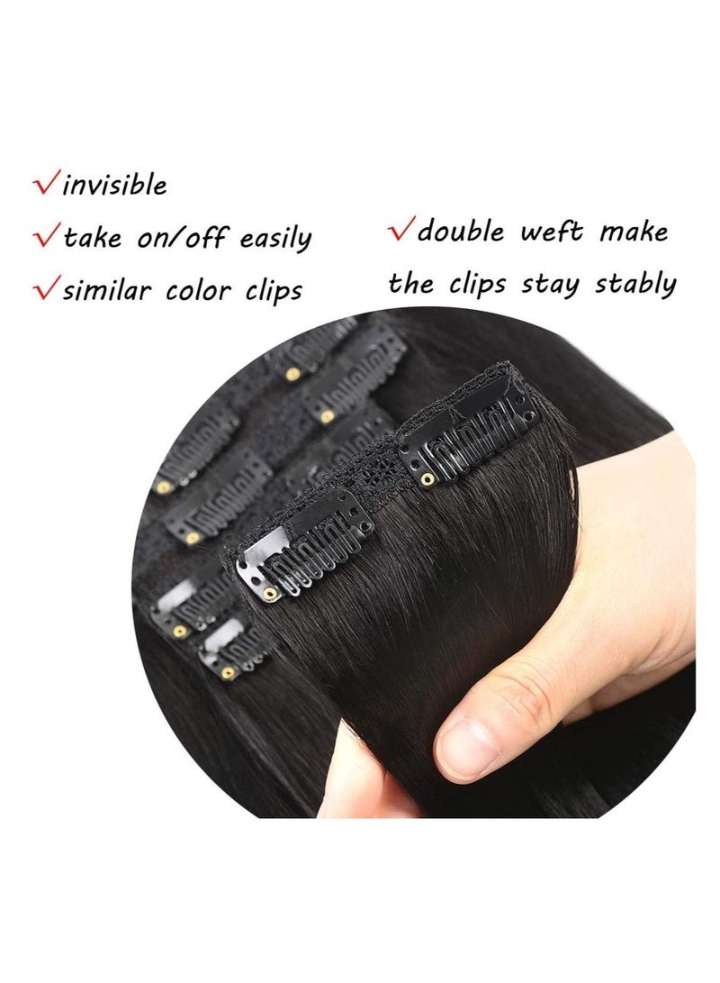 Estelle Clip On Nature Hair Extensions ,Straight Light Brown ,100g 7 Pieces 16 Clips - Image 3