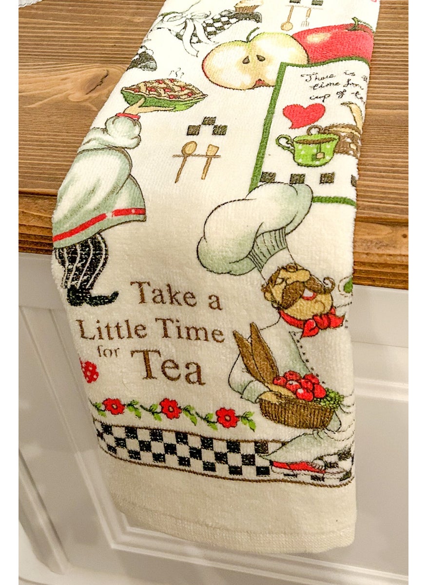 Cnr Garden 5-Piece Cotton Printed Towel Set 30X50 cm 100% Cotton Hand Face Kitchen Towel Soft Patterned Water Absorbent Set  - Image 2