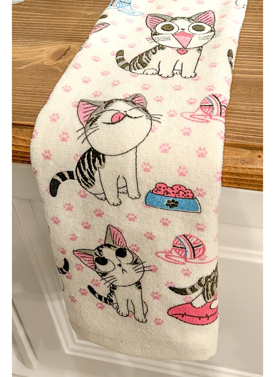 Cnr Garden 5-Piece Cotton Printed Towel Set 30X50 cm 100% Cotton Hand Face Kitchen Towel Soft Patterned Water Absorbent Set  - Image 3