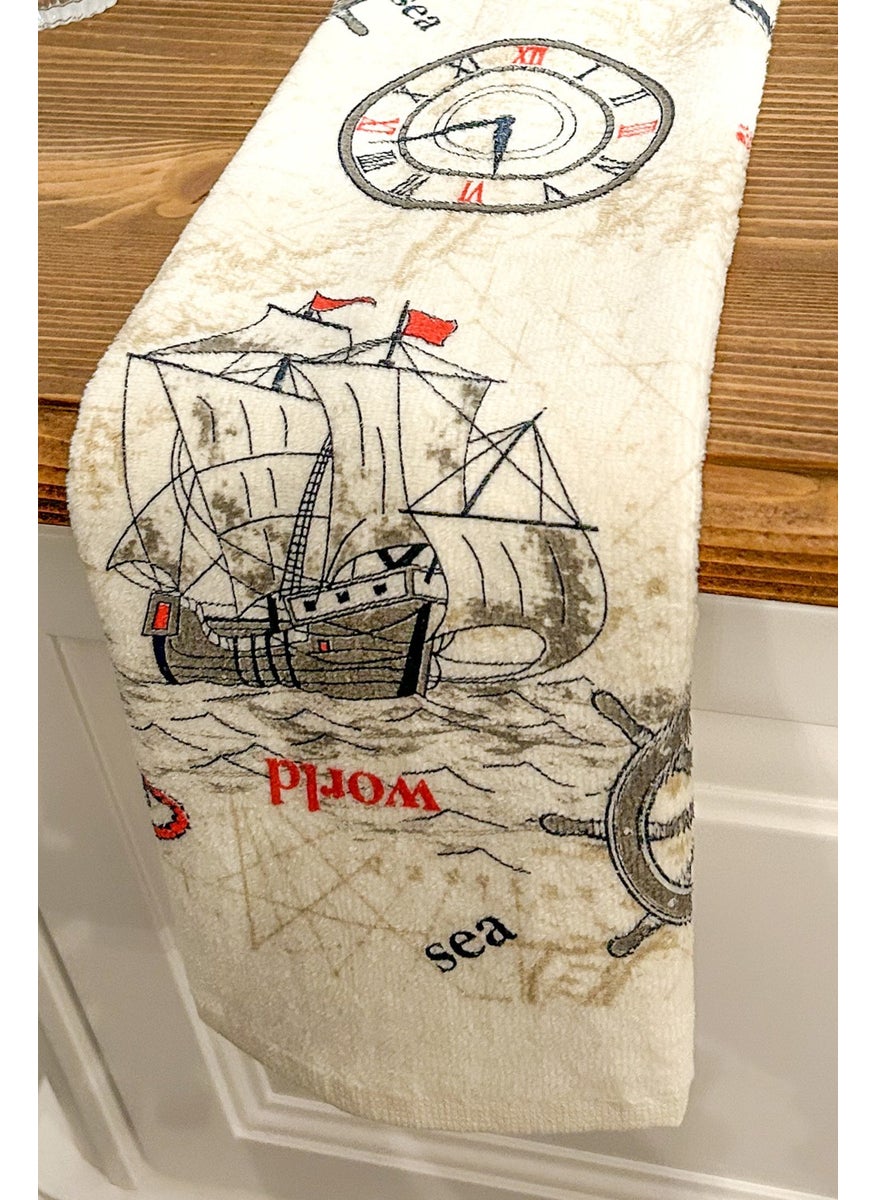 Cnr Garden 5-Piece Cotton Printed Towel Set 30X50 cm 100% Cotton Hand Face Kitchen Towel Soft Patterned Water Absorbent Set  - Image 5