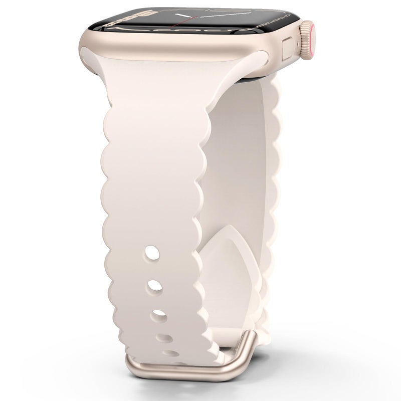 Sunnywoo Lace Sport Silicone Band Compatible with Apple Watch 38mm 40mm 41mm 42mm 44mm 45mm 46mm 49mm for Women, Soft Wristband Waterproof Replacement for iWatch Series Ultra 10 9 8 SE 7 6 5 4 3 2 1 - Image 1