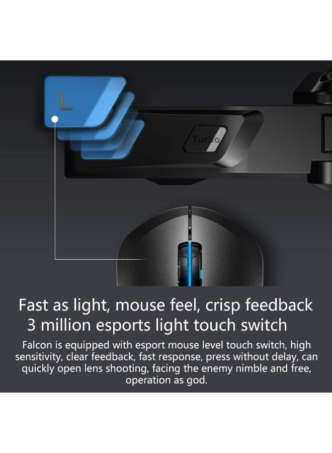 FALCON F4 Controller Handle Holder Handgrip Handle Grip Case with Joystick for Mobile Phone, Ergonomic Design to Improve Grip and Comfort, Support 4.5''-6.5'' Smartphone - Image 4