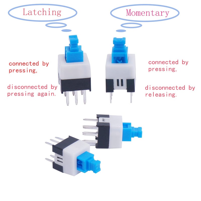 TWTADE 202PCS Micro Momentary Tactile Push Button Switch Assortment Kit 10 Values 4 Pins 6x6mm & 7x7mm Tact Switches - Image 4