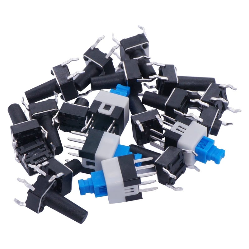 TWTADE 202PCS Micro Momentary Tactile Push Button Switch Assortment Kit 10 Values 4 Pins 6x6mm & 7x7mm Tact Switches - Image 3