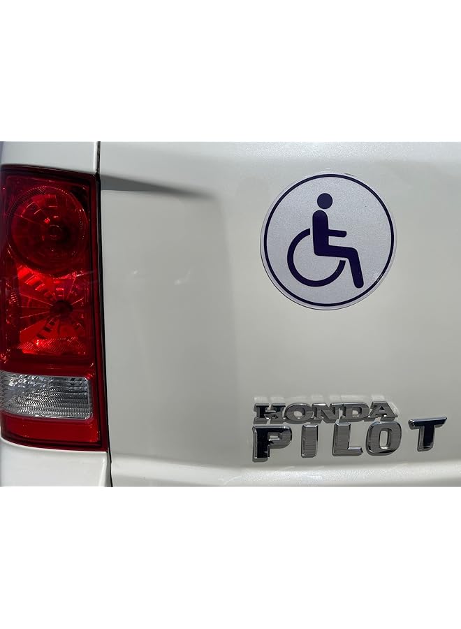 روبيك ملصق سيارة للمعاقين، لافتة عاكسة، ملصق فينيل ذاتي اللصق، يلتصق بجسم السيارة والنوافذ أو المصد للسيارة، أو سيارة الدفع الرباعي، أو الشاحنة، أو أبواب المراحيض، أو الأبواب الزجاجية، أو الأبواب الخشبية، أو الجدران (13.5 سم) - Image 2