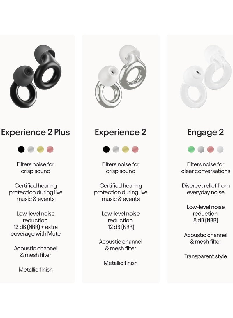 Loop Experience 2 Plus Ear Plugs – Stylish Certified Hearing Protection for Concerts & Festivals, Live Events, Sports, DJs & Nightlife – 17dB Noise Reduction, (High-Fidelity) + Mute for extra coverage - Image 3