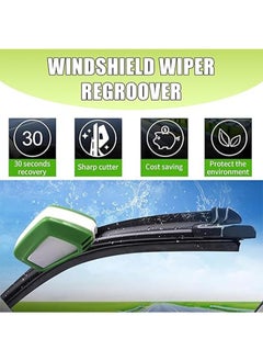 Apustim Car Windshield Wiper Repairer， Waterproof ABS Vehicle Windshield Wiper Repair Tool Replacement， Universal Wiper Maintenance Repairer Accessories For Truck SUV Car（Green）  - Image 3