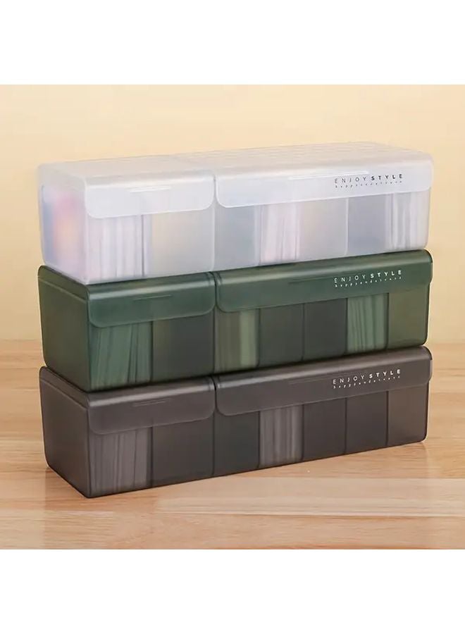 صندوق تخزين البطاقات البلاستيكي كبير السعة باللون الأبيض - منظِّم متعدد الأقسام للبطاقات المصرفية وبطاقات الأعمال وبطاقات الألعاب للاستخدام على سطح المكتب - Image 2