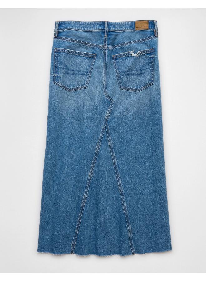 American Eagle AE Low-Rise A-Line Denim Maxi Skirt - Image 2