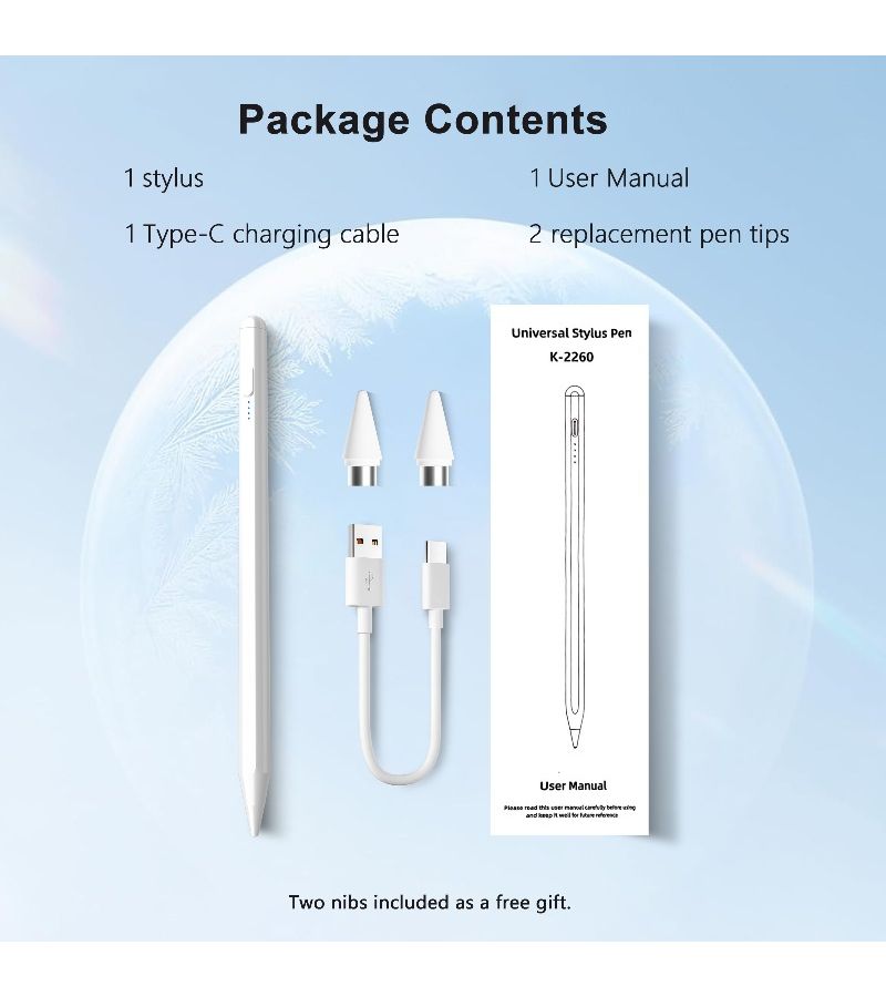 White Active Stylus Pen Type C Charging High Precision Digital Drawing Compatible Ipad Android - Image 3
