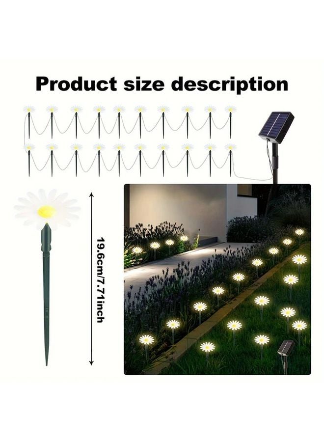 Solar Outdoor String Lights 20LEDs Warm White 8 Modes Smart Sensor Garden Pathway - Image 3