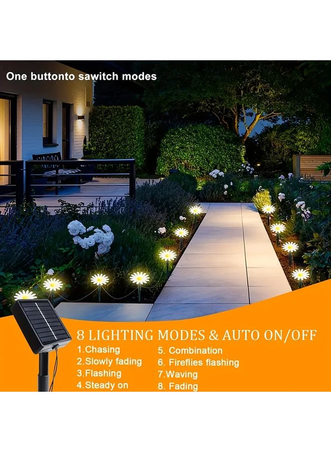 Solar Outdoor String Lights 20LEDs Warm White 8 Modes Smart Sensor Garden Pathway - Image 4
