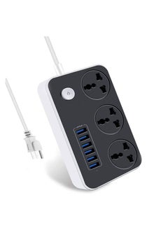 Generic Universal Flat Plug，Power Socket with 6 Quick USB Port (5V 3.4A 17W) & 3 Outlets，6.5ft Heavy Duty Extension Cord  - Image 1