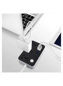 Generic Universal Flat Plug，Power Socket with 6 Quick USB Port (5V 3.4A 17W) & 3 Outlets，6.5ft Heavy Duty Extension Cord  - Image 3