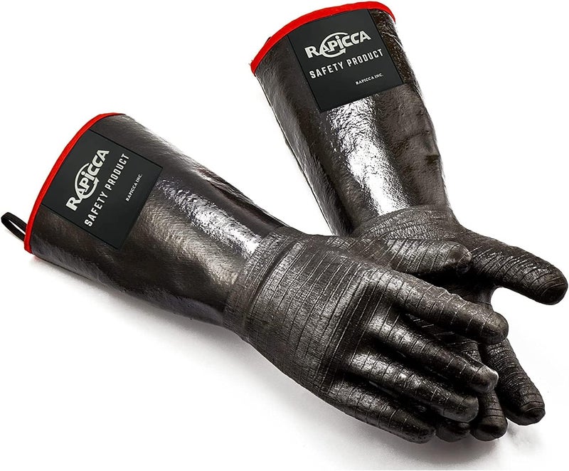 RAPICCA 700°F Heat Resistant BBQ Grill Gloves, Oil Resistant & Waterproof for Smoking, Grilling, Cooking, Deep Frying Turkey, Handling Hot Greasy Meat | Great Stocking Stuffers for Men - Image 1