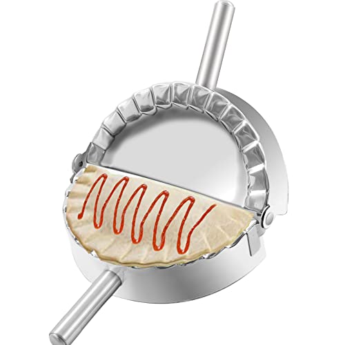 COTEY 6 Inch Empanda Press, Large Stainless Steel Dumpling Maker, 2-in-1 Dough Cutter/Dumpling Mold for Empanada, Dumpling, Ravioli, Pierogi & Hand Pie - Image 2