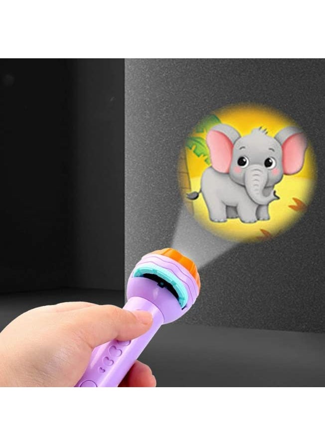 MANAKI ENTERPRISE - MANAKI ENTERPRISE Mini Slide Projector Flashlight Torch Kids Projection Light Toy Slide Flashlight Lamp Education Learning Night Light Before Going to Bed Projector Torch Random Slides - Image 1