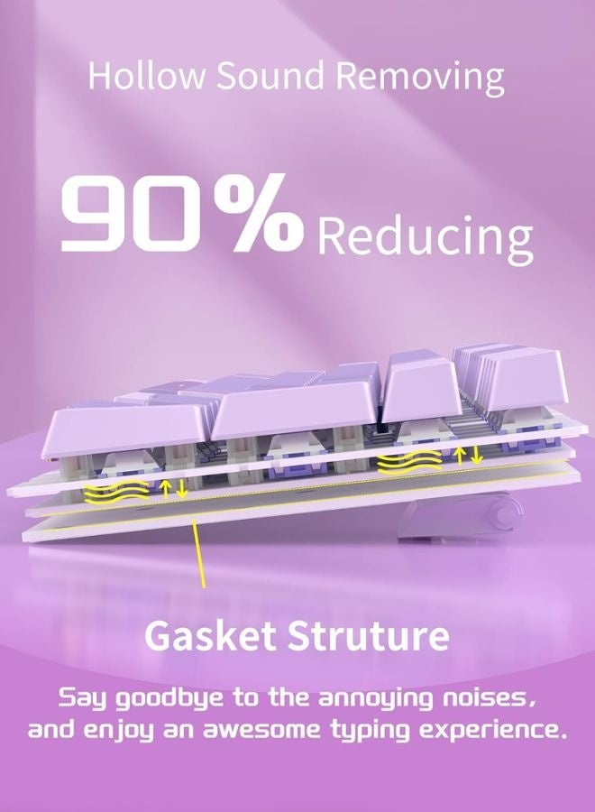 MageGee Mechanical Gaming Keyboard with Wireless Joint sky98 , 96% Creamy RGB Hot-Swappable Keyboard with 5-Layer Sound Filling, BT/2.4G/USB-C, NKRO for Win/Mac - Image 3