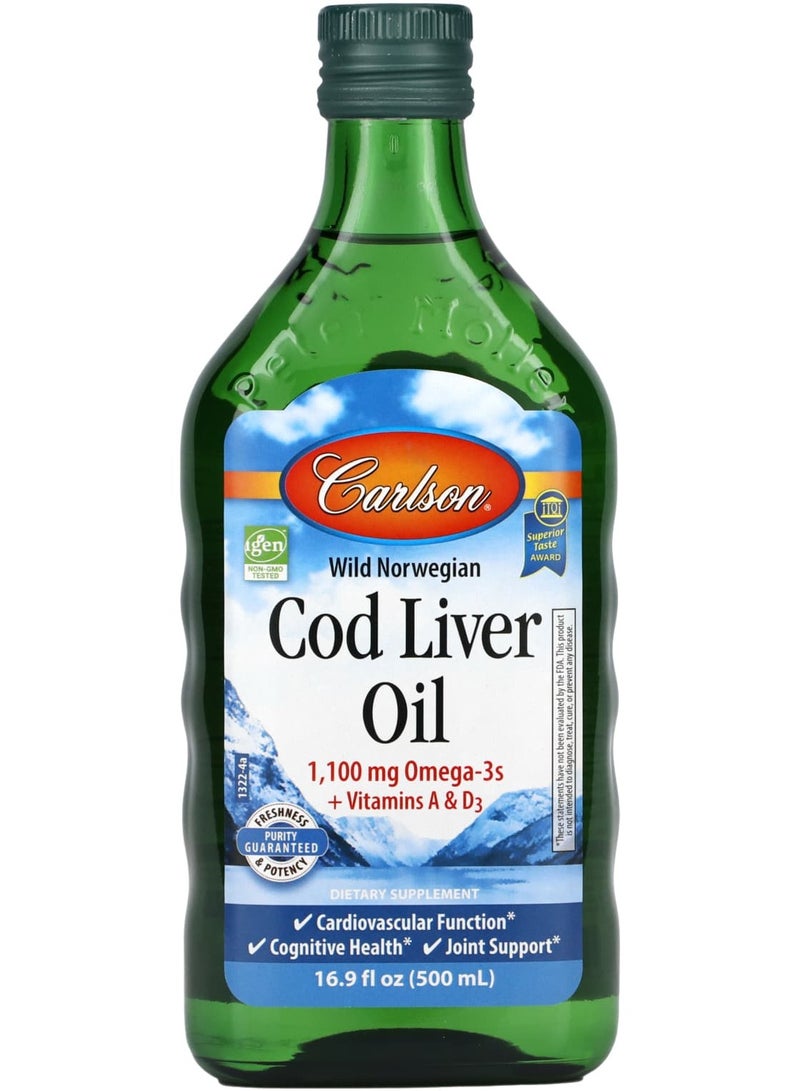 زيت كبد سمك القد النرويجي البري، 16.9 أونصة سائلة (500 مل)