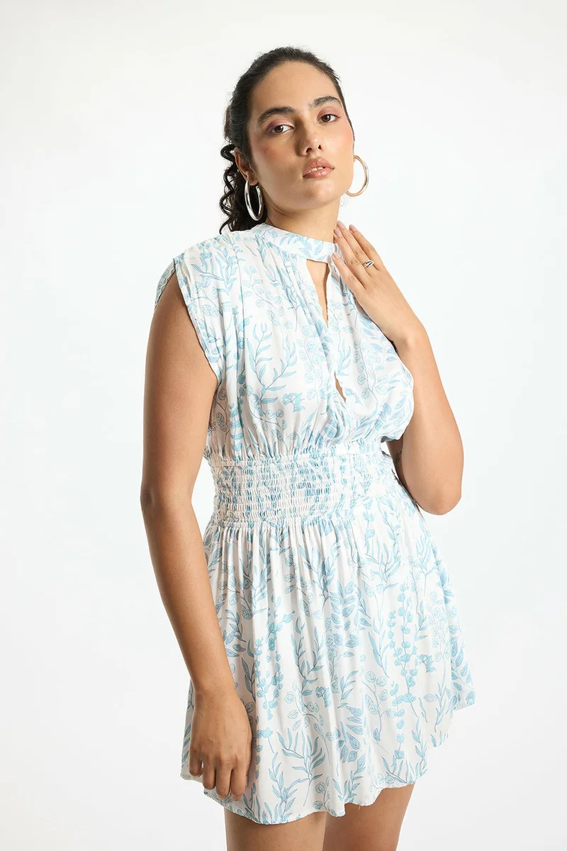 Virgio Floral Print Mini Dress