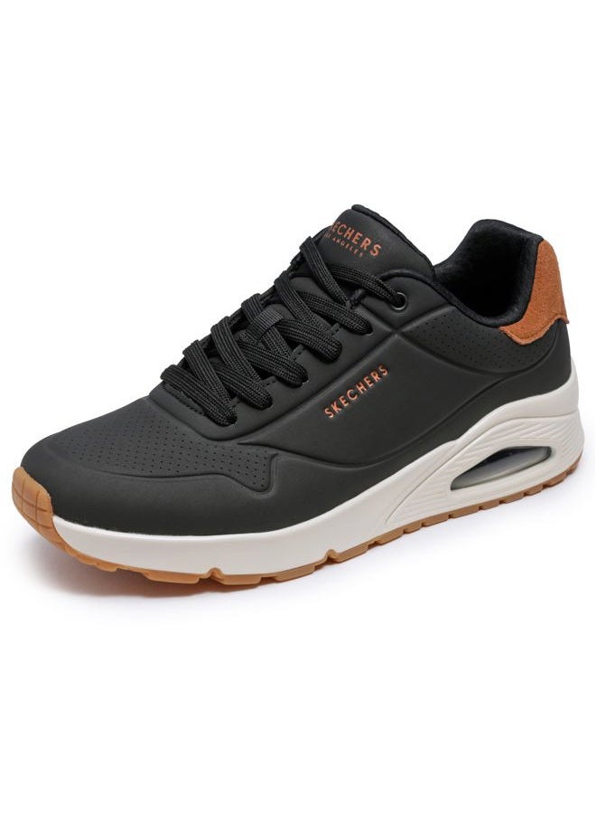 SKECHERS Men's Uno-Suited on Air Sneaker, Black, 10.5 Wide - Image 1