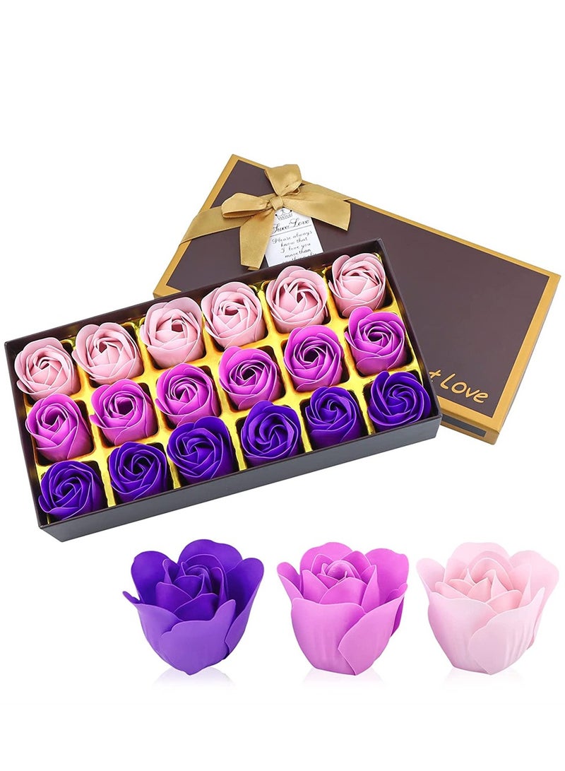 Luckam Floral Bath Soap Rose Petal Plant Essential Oil Rose Soap Set The Best Gift Idea For Women'S Teenage Girls' Mothers' Birthday With Soap-Shaped Petals - Image 1