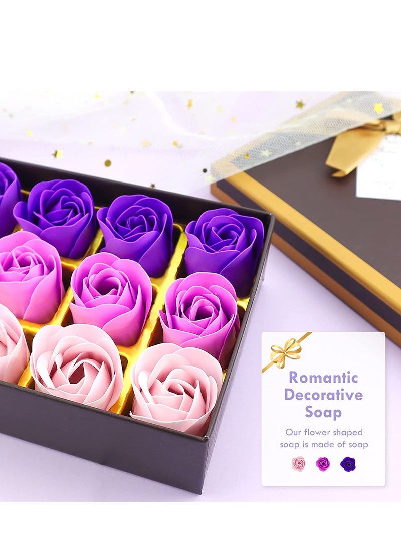 Luckam Floral Bath Soap Rose Petal Plant Essential Oil Rose Soap Set The Best Gift Idea For Women'S Teenage Girls' Mothers' Birthday With Soap-Shaped Petals - Image 3