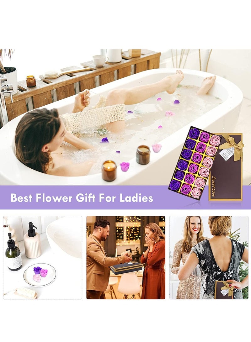 Luckam Floral Bath Soap Rose Petal Plant Essential Oil Rose Soap Set The Best Gift Idea For Women'S Teenage Girls' Mothers' Birthday With Soap-Shaped Petals - Image 4