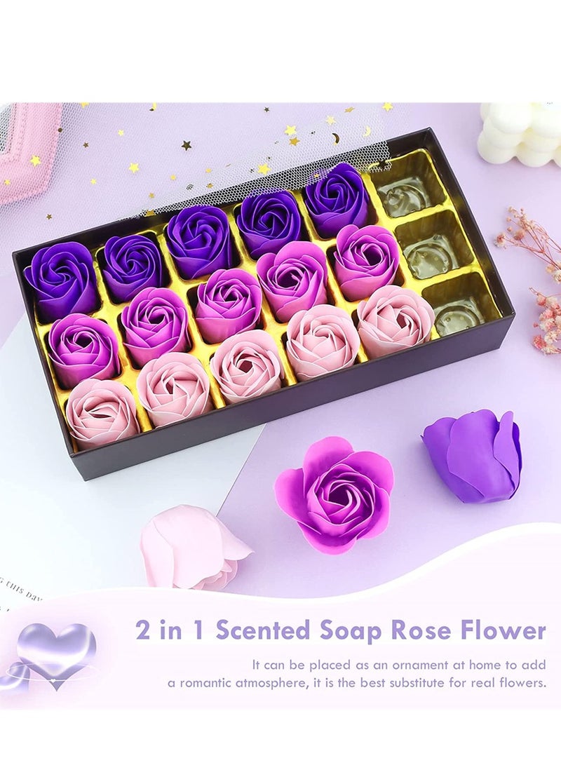 Luckam Floral Bath Soap Rose Petal Plant Essential Oil Rose Soap Set The Best Gift Idea For Women'S Teenage Girls' Mothers' Birthday With Soap-Shaped Petals - Image 2