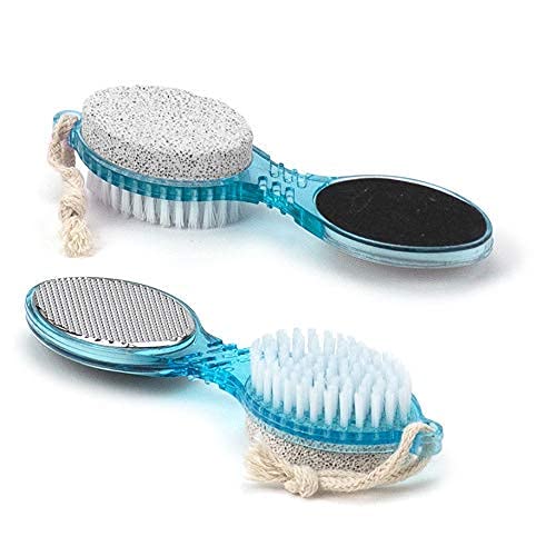 Brushman 4 in 1 Pedicure Paddle Kit Tool with Pumice Stone for Feet, Foot Hand Toe Nail Cleaning Brush, Metal File and Emery Board, Manicure Pedicure Foot Rasp Callus Corn Remover Pedi Set (1 Pack) - Image 1