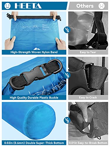 HEETA Dry Bag Waterproof for Women Men, Roll Top Lightweight Dry Storage Bag Backpack with Phone Case for Travel Swimming Boating Kayaking Paddle Board Camping Beach Accessories (Blue, 30L) - Image 4