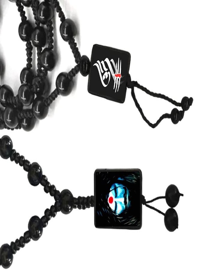 Dynamic Retail Global Mahakal Shiva Religious Locket Cotton Dori Pendant Mahadev Onyx Beads Mala 11NX - Image 1