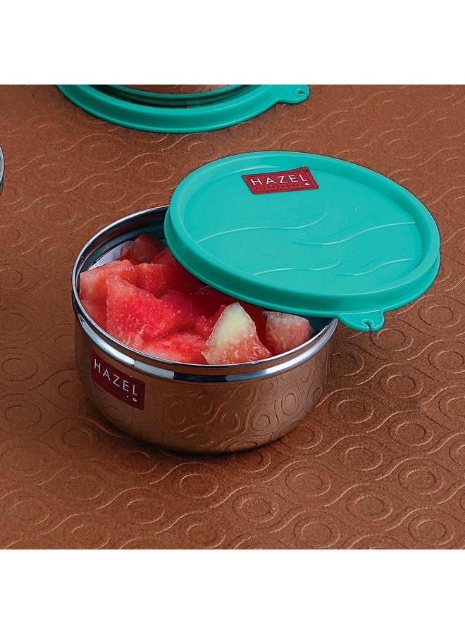 HAZEL Stainless Steel Air Tight Containers For Storage & Tiffin Box | Storage Containers For Kitchen & Lunch Box With Leak Proof Lid, 450 Ml, Silver - Image 2