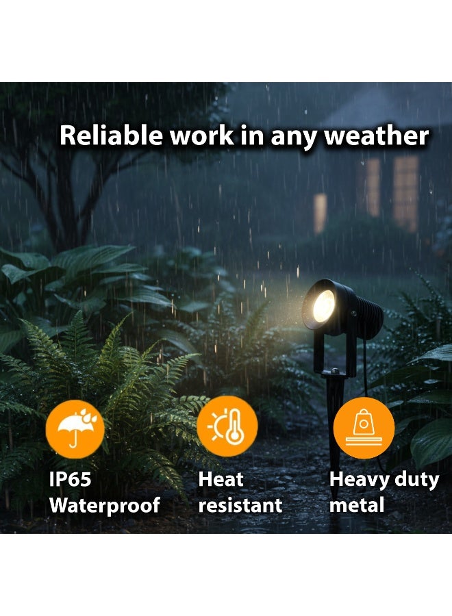 ALFRIDAY Outdoor Garden Spike Spotlight, 20W LED, IP65 Waterproof, 3000K Warm White, Adjustable Beam for Landscape & Pathway Lighting - Image 4