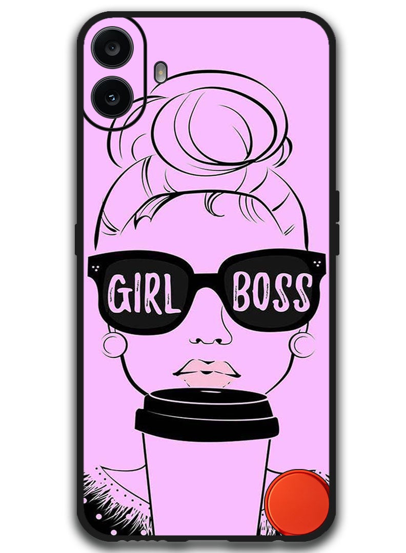 Theodor Protective Case Anti Scratch Shock Proof Bumper Cover For Nothing CMF Phone 1 Girl Boss Pink Background - Image 1